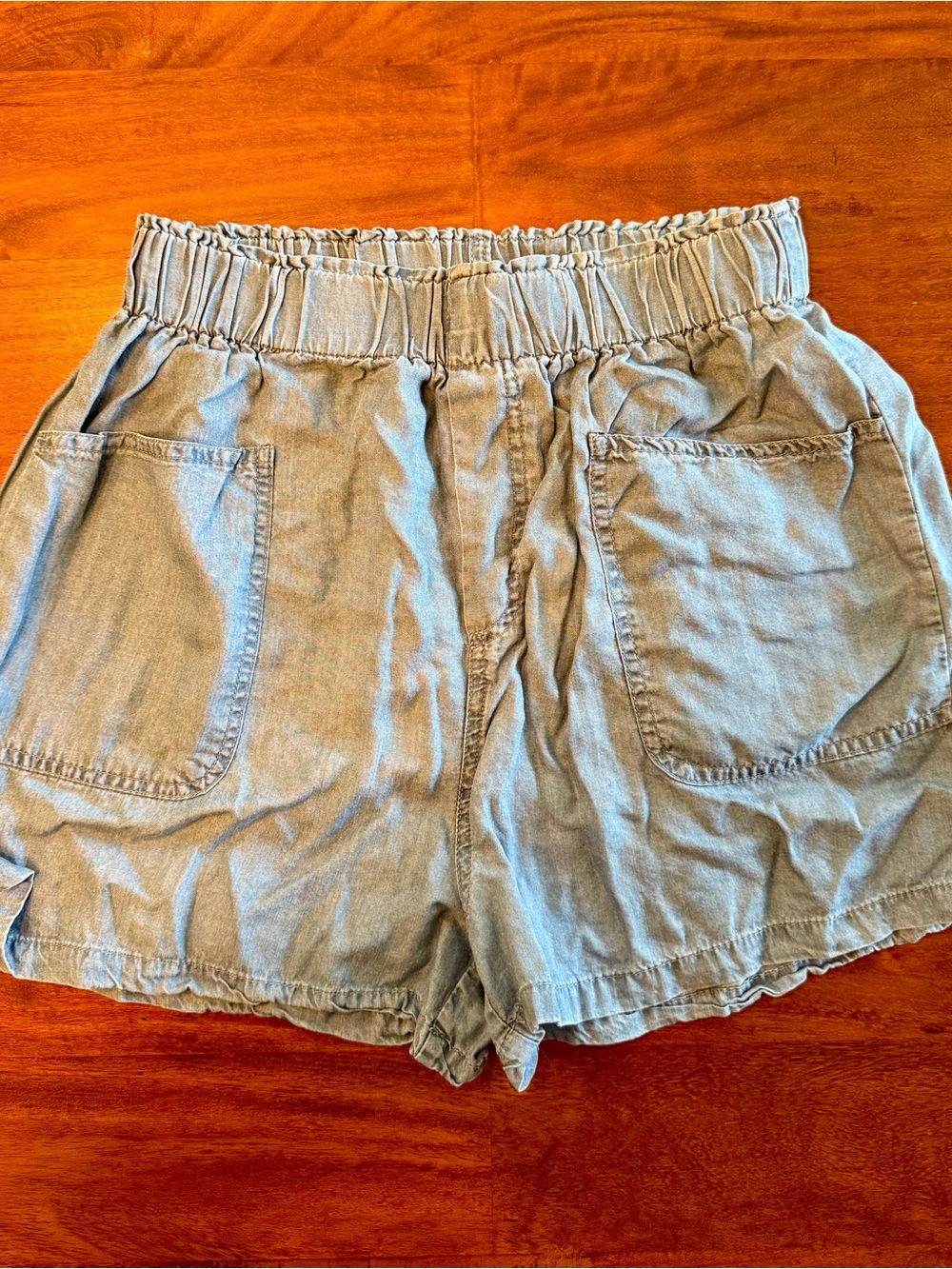 Blu Pepper Elastic Waist Chambray Mini Shorts Size M